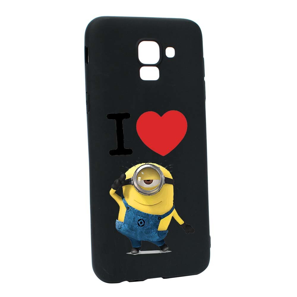 Husa de protectie I Love Minion pentru Samsung Galaxy J6 2018, rezistenta la uzura, anti-alunecare, din silicon Premium, B216