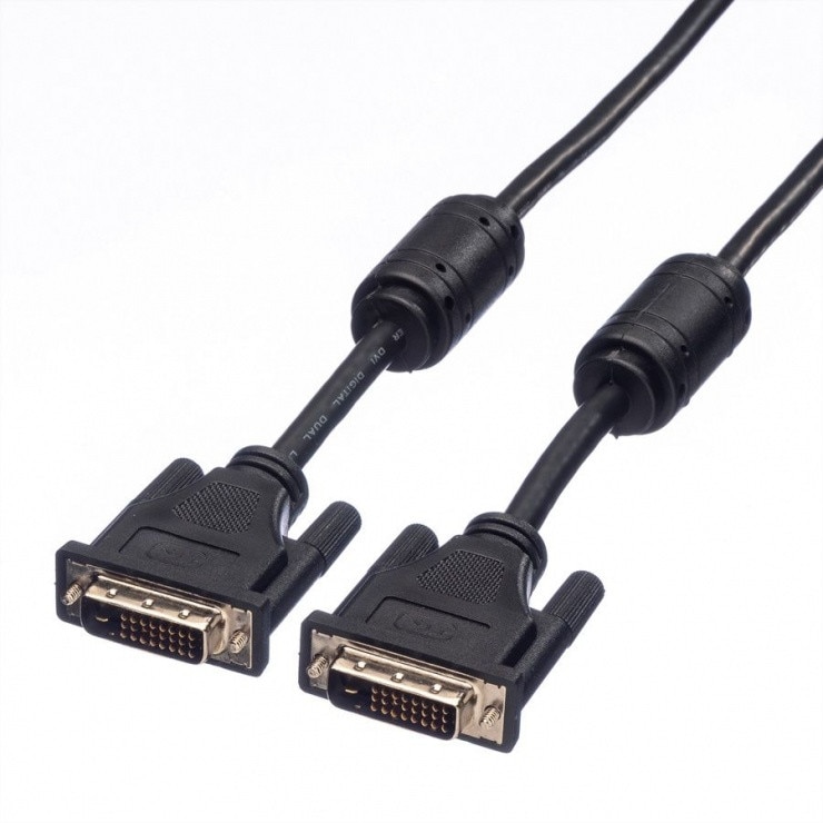Cablu de conectare , Lanberg , DVI/D(tata)(24+1)->DVI/D(tata)(24+1) , 1.8m , negru