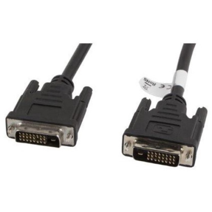 Cablu de conectare, Lanberg, DVI/D(tata)(24+1)->DVI/D(tata)(24+1), 3m, negru