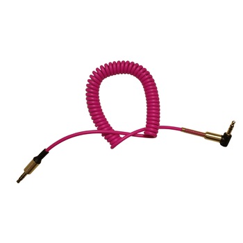 Cablu Audio Auxiliar , Jack-Jack 3.5 mm 90 Grade , High Quality , Spiralat , Conectori Rezistenti, Arc , Lungime Maxima 180 cm , Roz Cablu Audio Auxiliar , Jack-Jack 3.5 mm 90 Grade , High Quality , Spiralat , Conectori Rezistenti, Arc , Lungime Maxima 180 cm , Roz