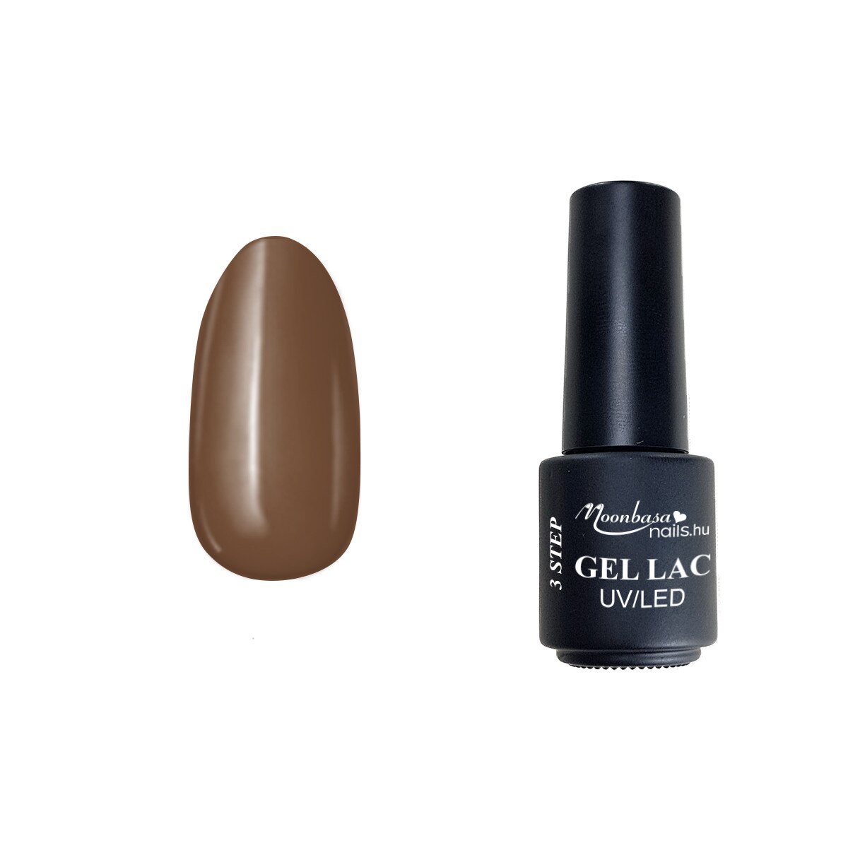 Lac semipermanent 3 Step Gel, MoonbasaNails, Cafe Royale No 079, Maro, 4 ml