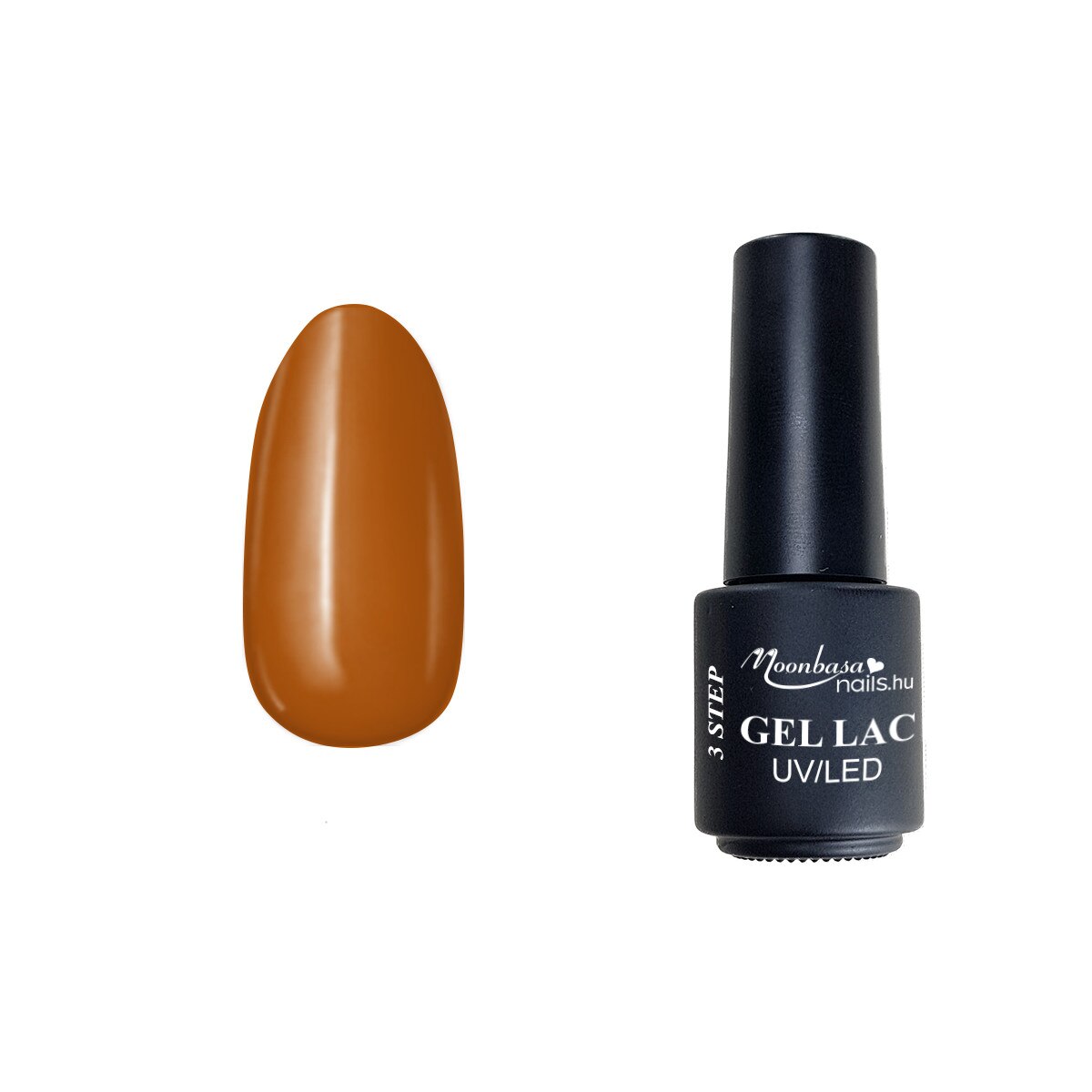 Lac semipermanent 3 Step Gel, MoonbasaNails, Bronze No 082, Maro, 4 ml