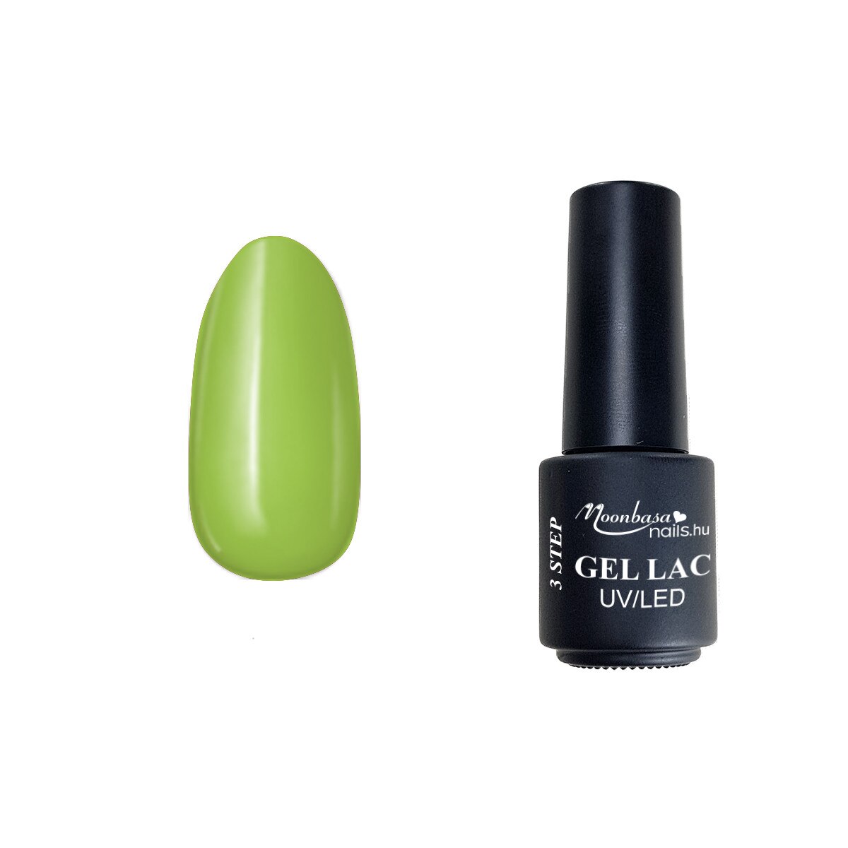 Lac semipermanent 3 Step Gel, MoonbasaNails, Lemonade No 069, Verde, 4 ml