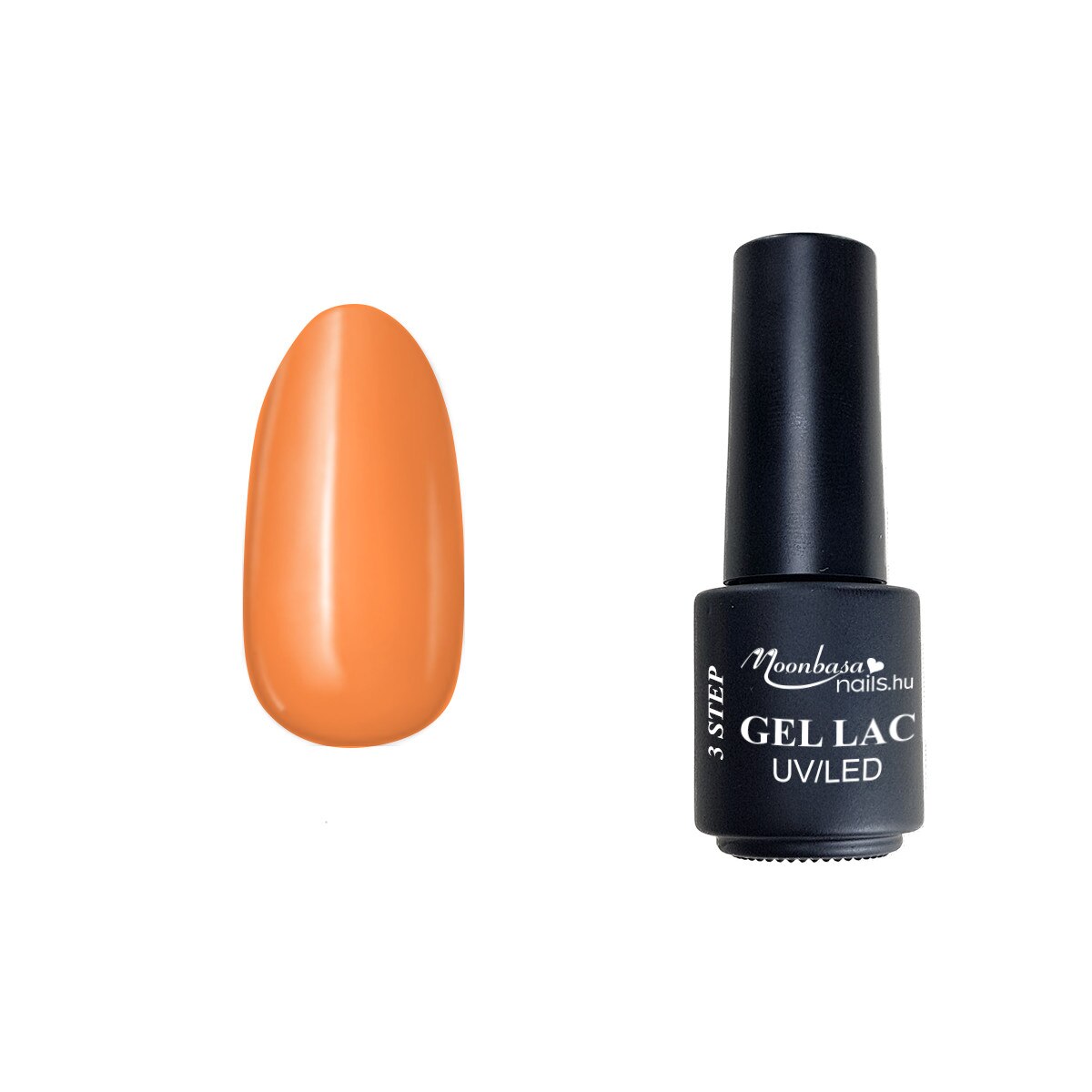 Lac semipermanent 3 step gel, MoonbasaNails, No 032, Portocaliu, 4 ml