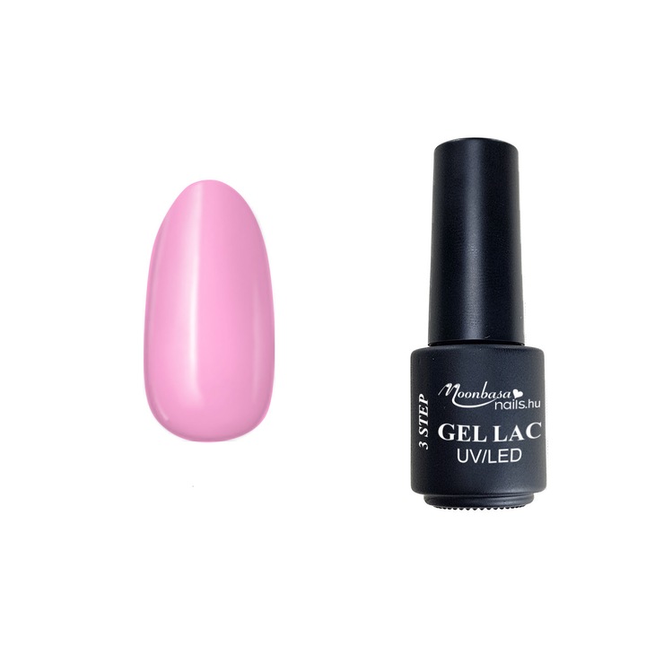 Lac semipermanent 3 step gel, MoonbasaNails, No 037, pink, 4 ml