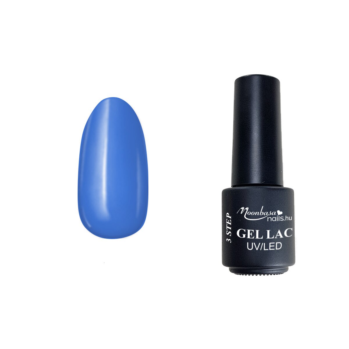 Lac semipermanent 3 Step Gel, MoonbasaNails, Secret Connection No 054, Albastru, 4 ml