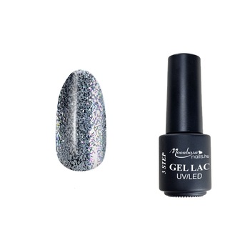 Lac semipermanent 3 step gel, MoonbasaNails, No 113, Sclipici gri, 4 ml Lac semipermanent 3 step gel, MoonbasaNails, No 113, Sclipici gri, 4 ml