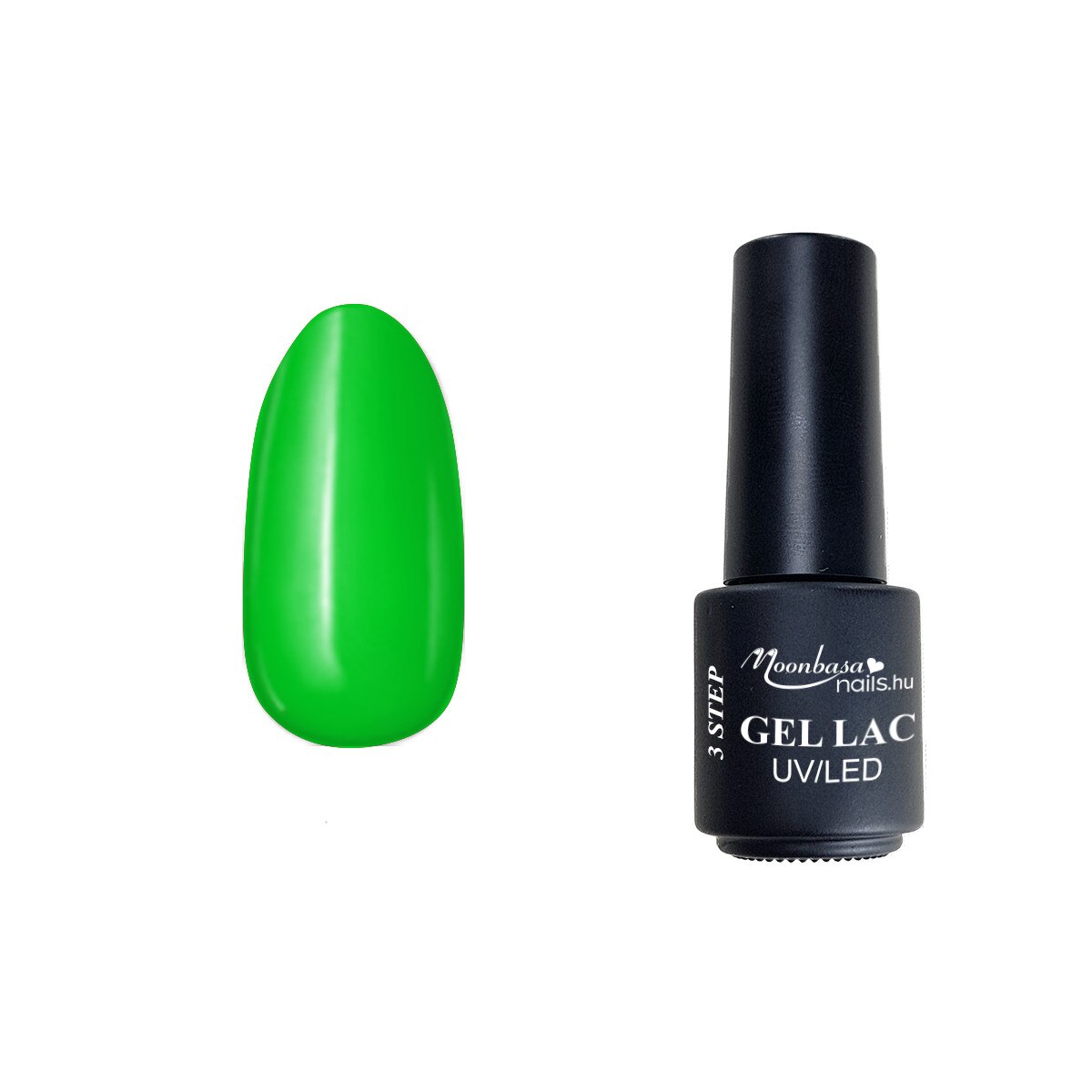 Lac semipermanent 3 Step Gel, MoonbasaNails, Opal No 072, Verde, 4 ml