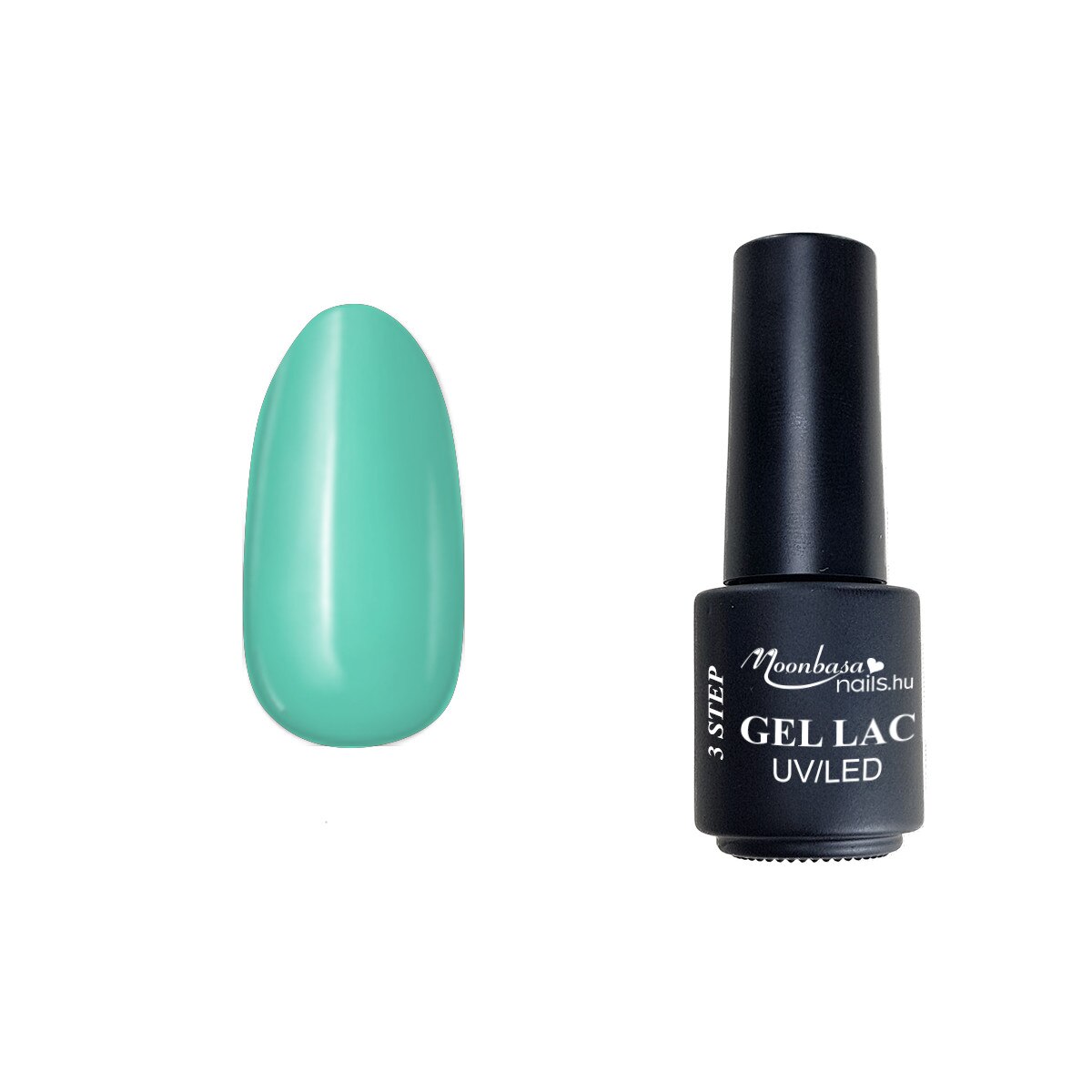 Lac semipermanent 3 step gel, MoonbasaNails, No 065, Aquamarine, 4 ml