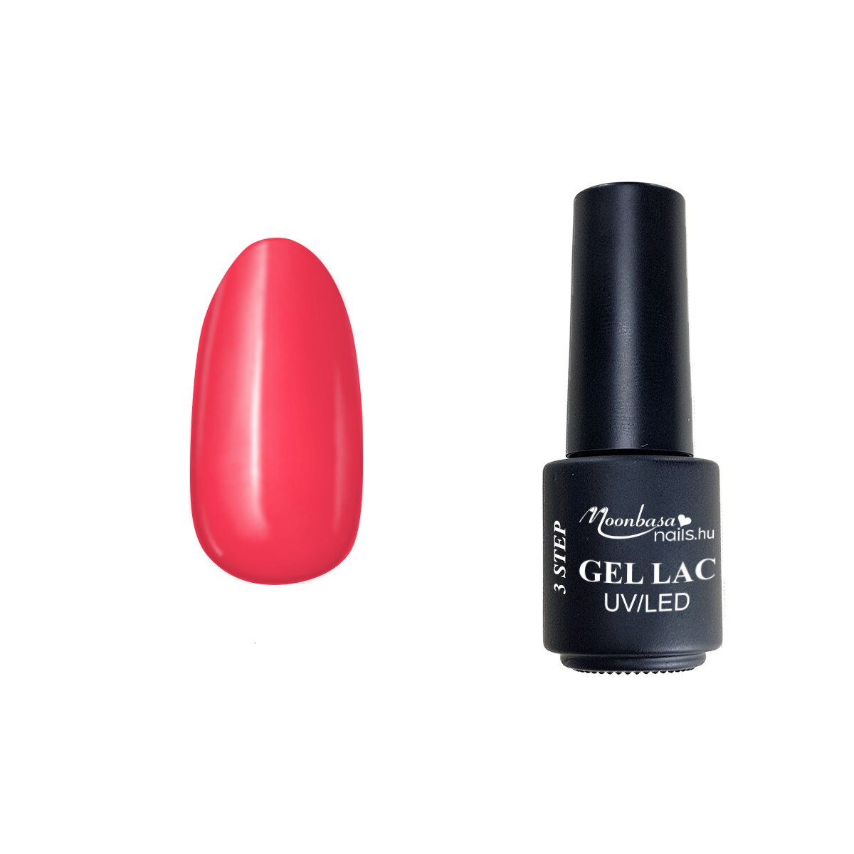 Lac semipermanent 3 step gel, MoonbasaNails, No 041, Coral, 4 ml
