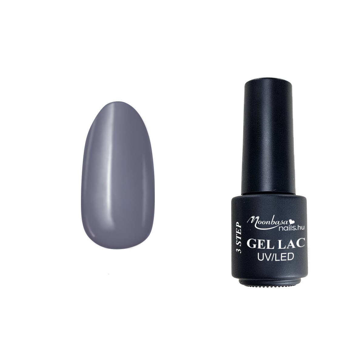 Lac semipermanent 3 Step Gel, MoonbasaNails, Amethyst smoke No 092, Gri, 4 ml