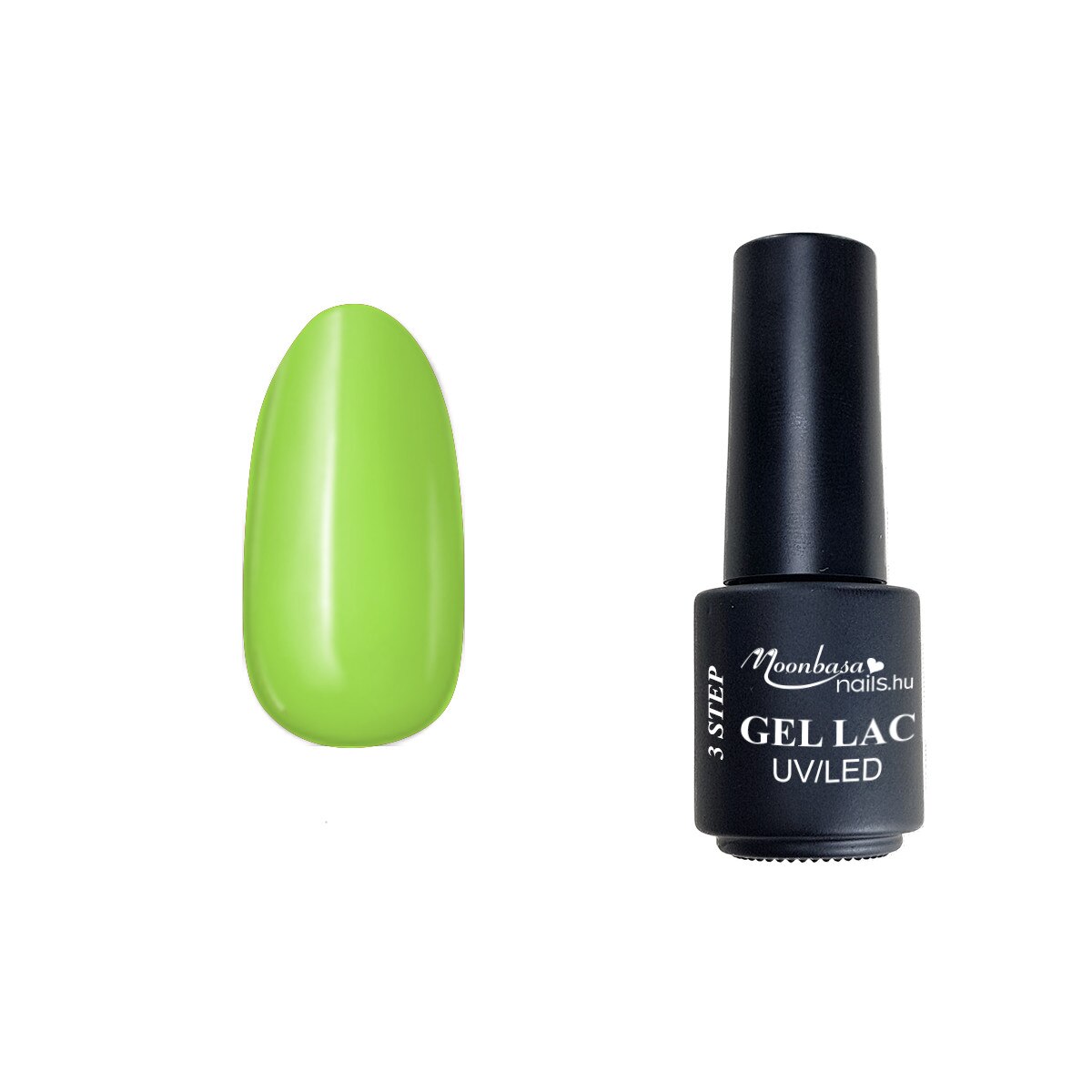 Lac semipermanent 3 Step Gel, MoonbasaNails, Light Lime No 067, Verde, 4 ml