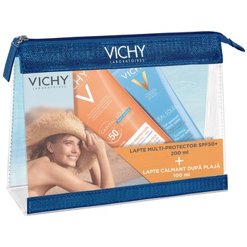 Pachet promo Vichy Capital Soleil Lapte multi-protector SPF50+ + Lapte dupa plaja, 100ml Pachet promo Vichy Capital Soleil Lapte multi-protector SPF50+ + Lapte dupa plaja, 100ml