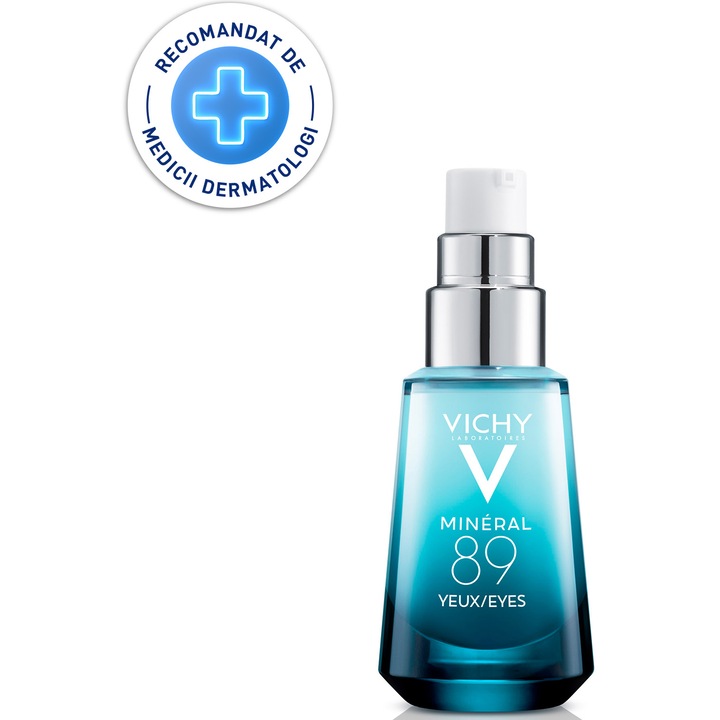Gel contur ochi Vichy Mineral 89 Eyes cu acid hialuronic si cafeina, cu efect reparator si de fortifiere 15ml