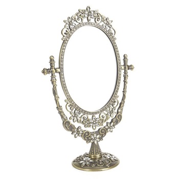 Oglinda de masa metalica aurie 19 cm x 30 cm Oglinda de masa metalica aurie 19 cm x 30 cm