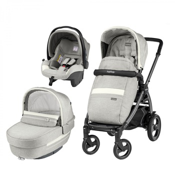 Carucior 3 in 1 Peg Perego Book Plus 51S Titania Luxe, Luxe Pure, Gri deschis Carucior 3 in 1 Peg Perego Book Plus 51S Titania Luxe, Luxe Pure, Gri deschis