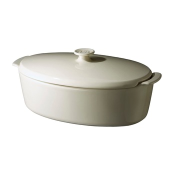 Vas oval cu capac 41,5 x 24 cm/5,8 l, Clay - Emile Henry Vas oval cu capac 41,5 x 24 cm/5,8 l, Clay - Emile Henry
