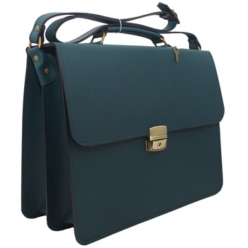 Servieta office barbati, Koson, din piele naturala Saffiano Verde Servieta office barbati, Koson, din piele naturala Saffiano Verde