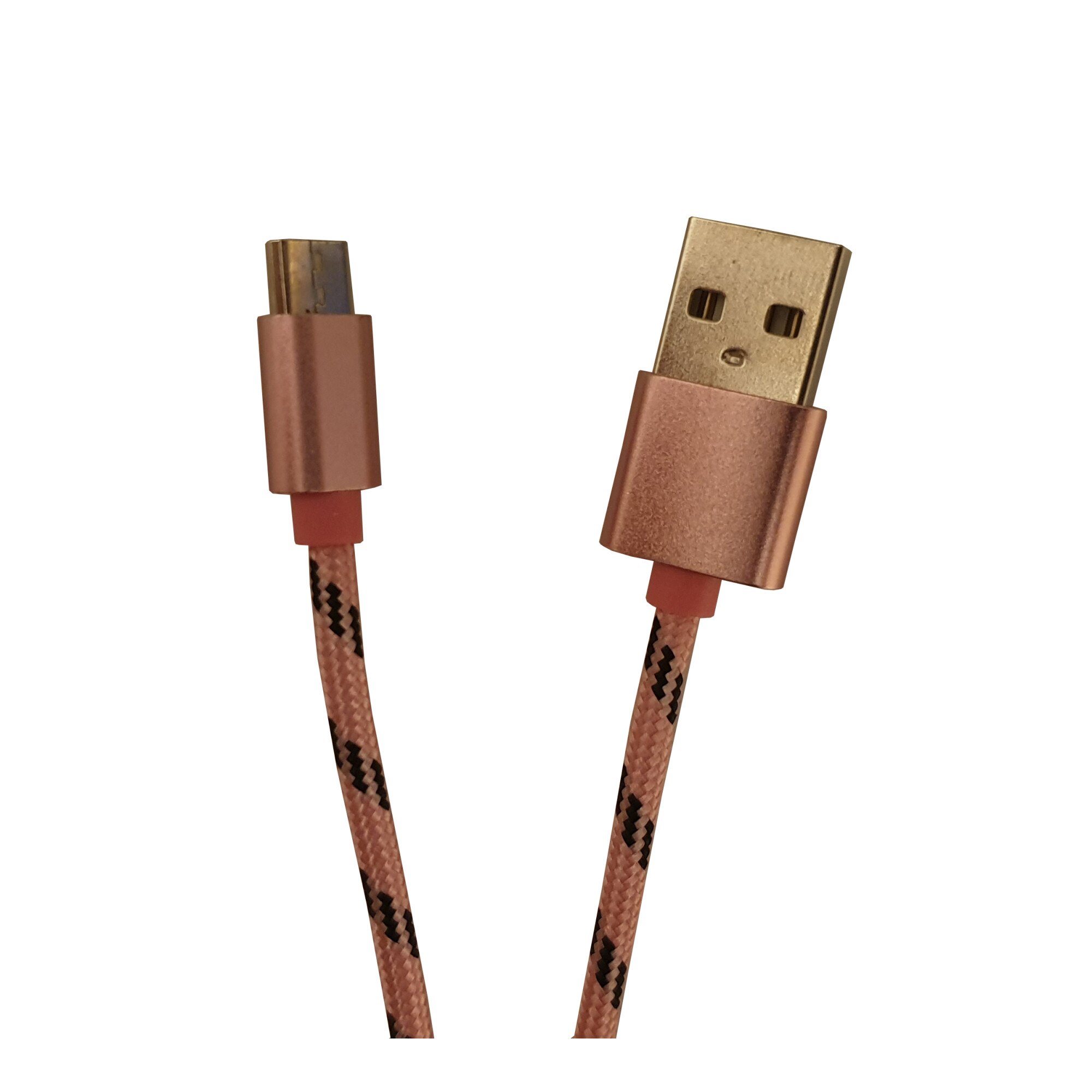 Cablu Universal De Date Si Incarcare MicroUSB , Panzat , Pentru Telefoane,Tablete Si Alte Dispozitive , Roz