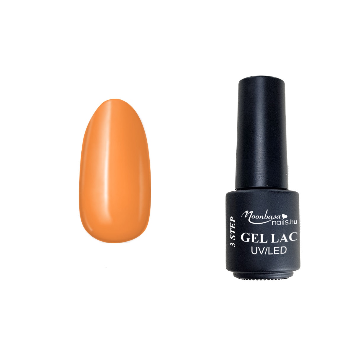 Lac semipermanent 3 Step Gel, MoonbasaNails, Sea buckthom No 078, Portocaliu, 4 ml