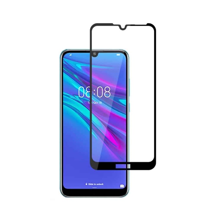 Folie de Sticla Huawei Y6 (2019) - Acoperire completa ecran, Margini negre