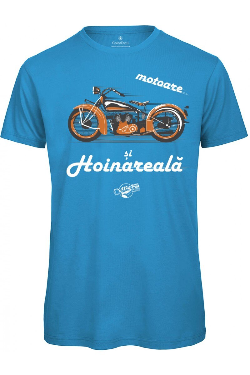Tricou Motoare si Hoinareala - albastru