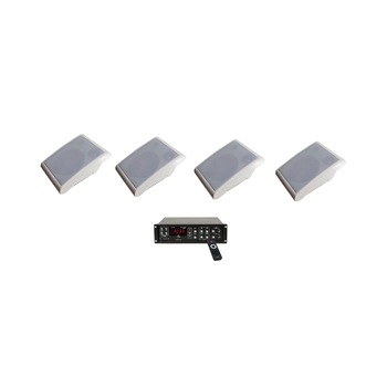 Kit audio sonorizare, Bar,Terasa, Biserica,amplificator si 4 boxe de perete Kit audio sonorizare, Bar,Terasa, Biserica,amplificator si 4 boxe de perete