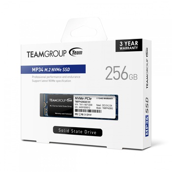 Solid State Drive (SSD) Team Group MP34 M.2 2280 256GB PCI-e 3.0 x4 NVMe Solid State Drive (SSD) Team Group MP34 M.2 2280 256GB PCI-e 3.0 x4 NVMe