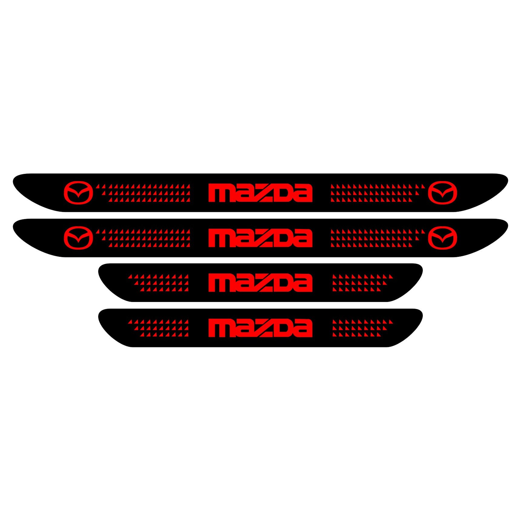 Set stickere praguri Mazda, negru - rosu, sticker decorativ