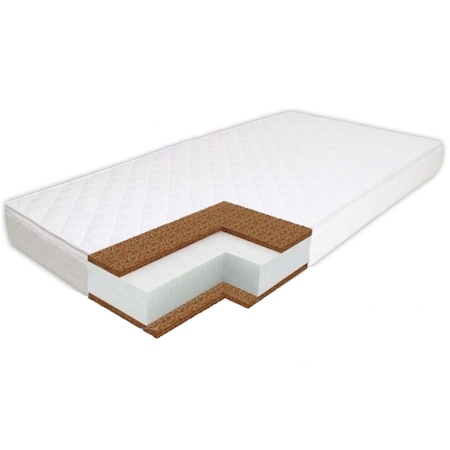 Saltea pentru Bebelusi TiBebe Vise Placute, 120x60x8, Fibra de Cocos, Husa Bumbac 100% Antialergica & Lavabila, Alb