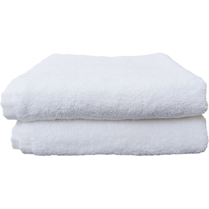 Set 2 prosoape hoteliere de baie 70x130cm, 620 gsm (gr/mp), alb