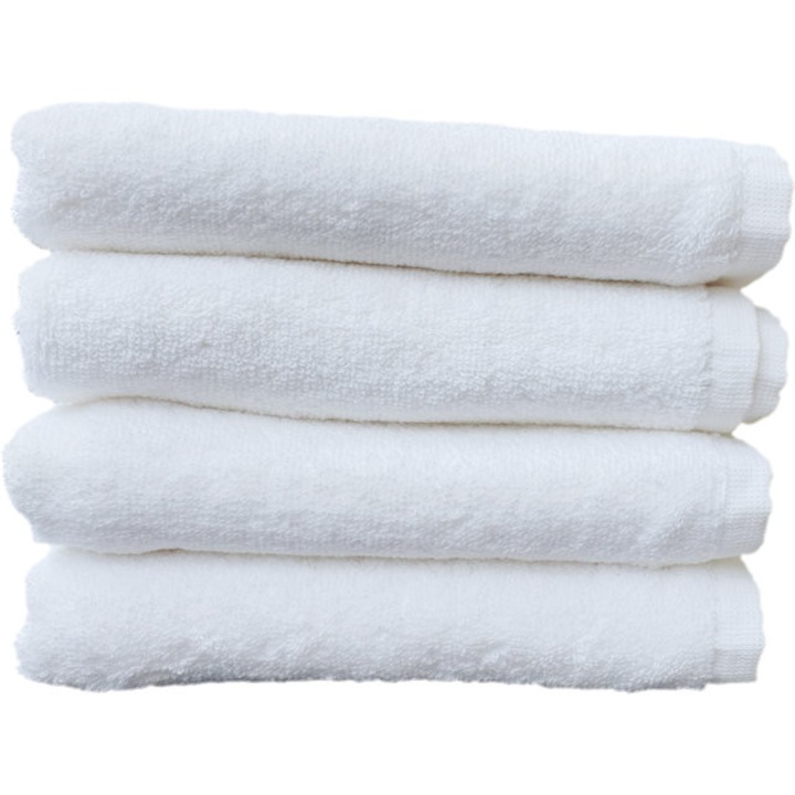 Set 4 prosoape hoteliere 48x88cm, 620 gsm (gr/mp) 100% bumbac, alb