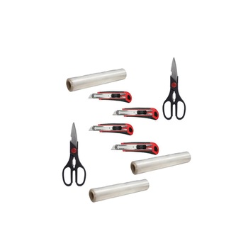 Pachet 4 x Cutter semiprofesinal + 2 x Foarfeca multifunctionala + 3 x Folie Stertch, paletizat Pachet 4 x Cutter semiprofesinal + 2 x Foarfeca multifunctionala + 3 x Folie Stertch, paletizat