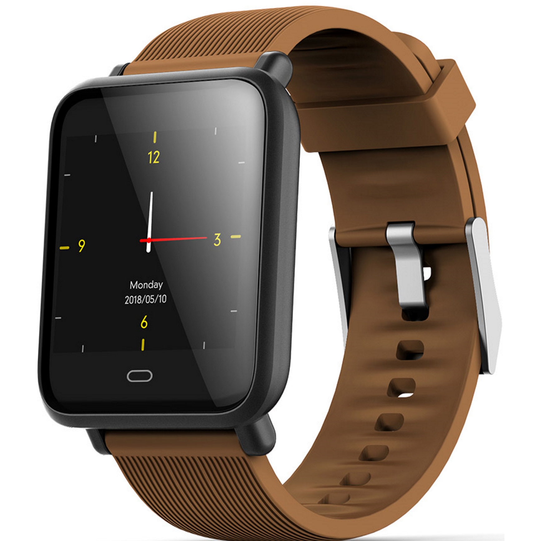 Ceas Smartwatch si Bratara Fitness Qatar 9 Duo, Cu Monitorizare Puls ,Pasi , Calorii , Notificare Mesaje , IP67 Waterproof , Culoare : Maro , Alaturi de Bratara de Rezerva CADOU !