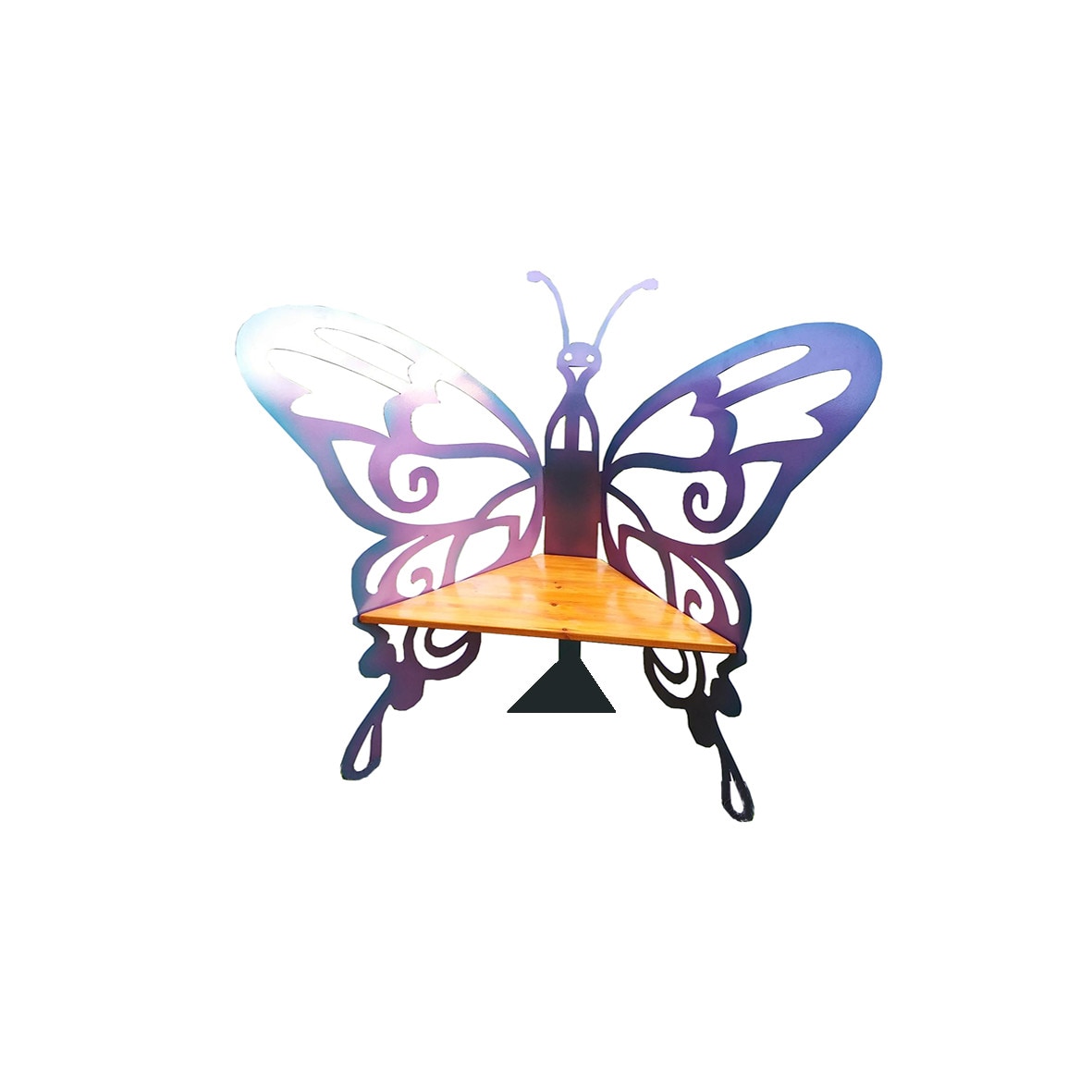 Scaun de gradina pentru copii, model fluture, culoare violet / albastru, inaltime totala 0,9 m.
