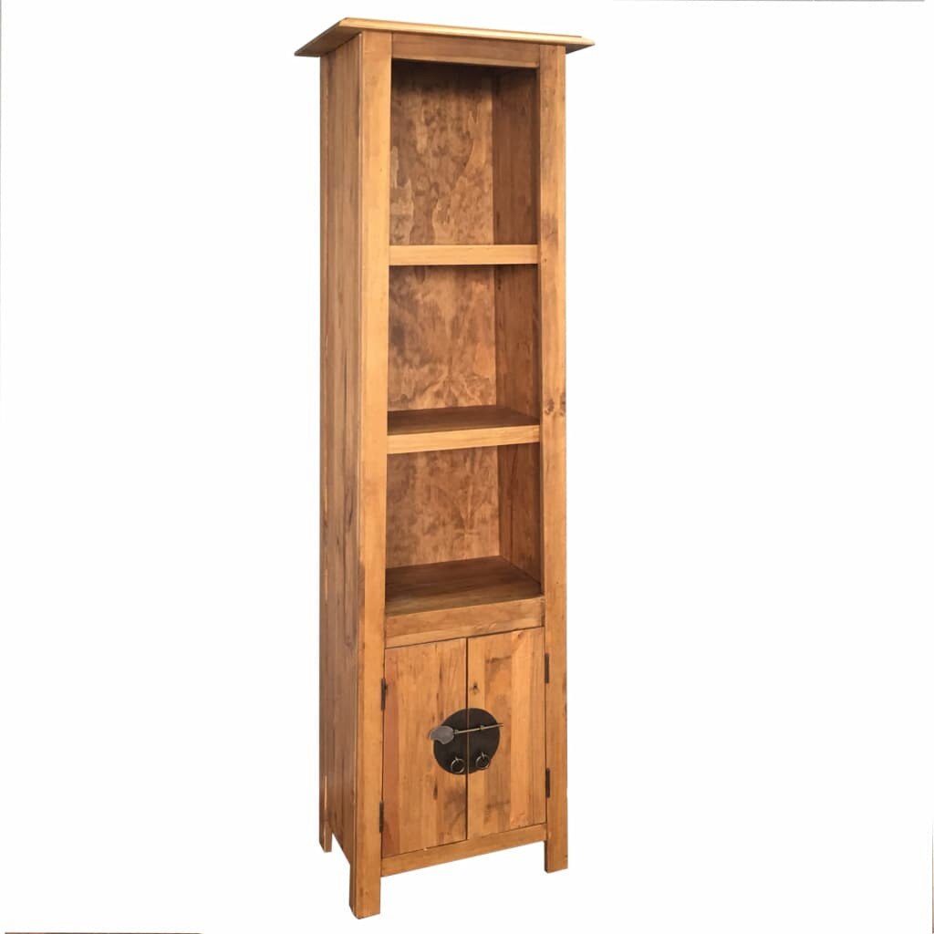 Raft vertical pentru baie, vidaXL, Lemn masiv de pin reciclat, Maro, 48 x 32 x 170 cm