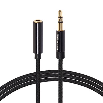 Cablu audio prelungitor cu mufa Jack 3.5mm, mama si tata, cablu ultra rezistent si flexibil, textil, 0.5 metri, Negru, BBL819 Cablu audio prelungitor cu mufa Jack 3.5mm, mama si tata, cablu ultra rezistent si flexibil, textil, 0.5 metri, Negru, BBL819