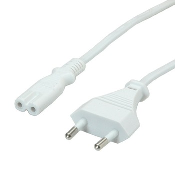 Cablu alimentare Euro la IEC C7 (casetofon) 2 pini 1.8m Alb, Value 19.99.2095 Cablu alimentare Euro la IEC C7 (casetofon) 2 pini 1.8m Alb, Value 19.99.2095