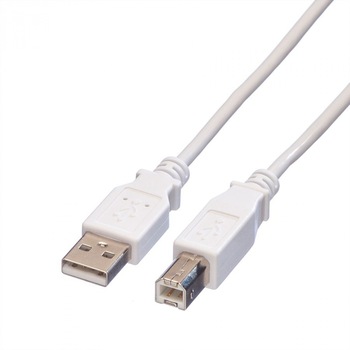 Cablu USB 2.0 tip A-B 4.5m alb, Value 11.99.8841 Cablu USB 2.0 tip A-B 4.5m alb, Value 11.99.8841