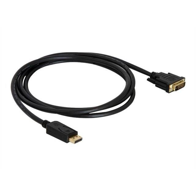 Cablu de conectare cu dubla legatura , Lanberg , Displayport(tata) V1.2->DVI/D(tata )(24+1) , 1.8m , negru