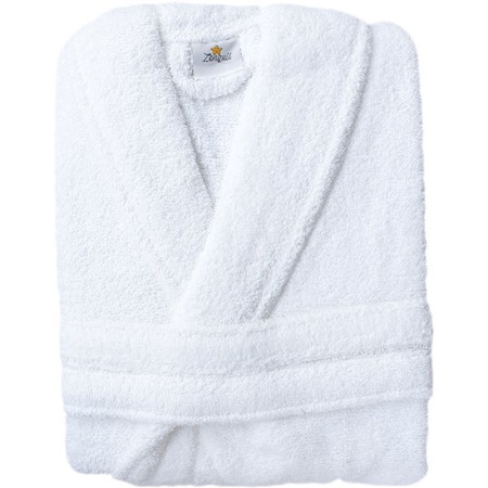 Halat de baie hotelier unisex XL, 450 gsm (gr/mp), 100% bumbac, alb