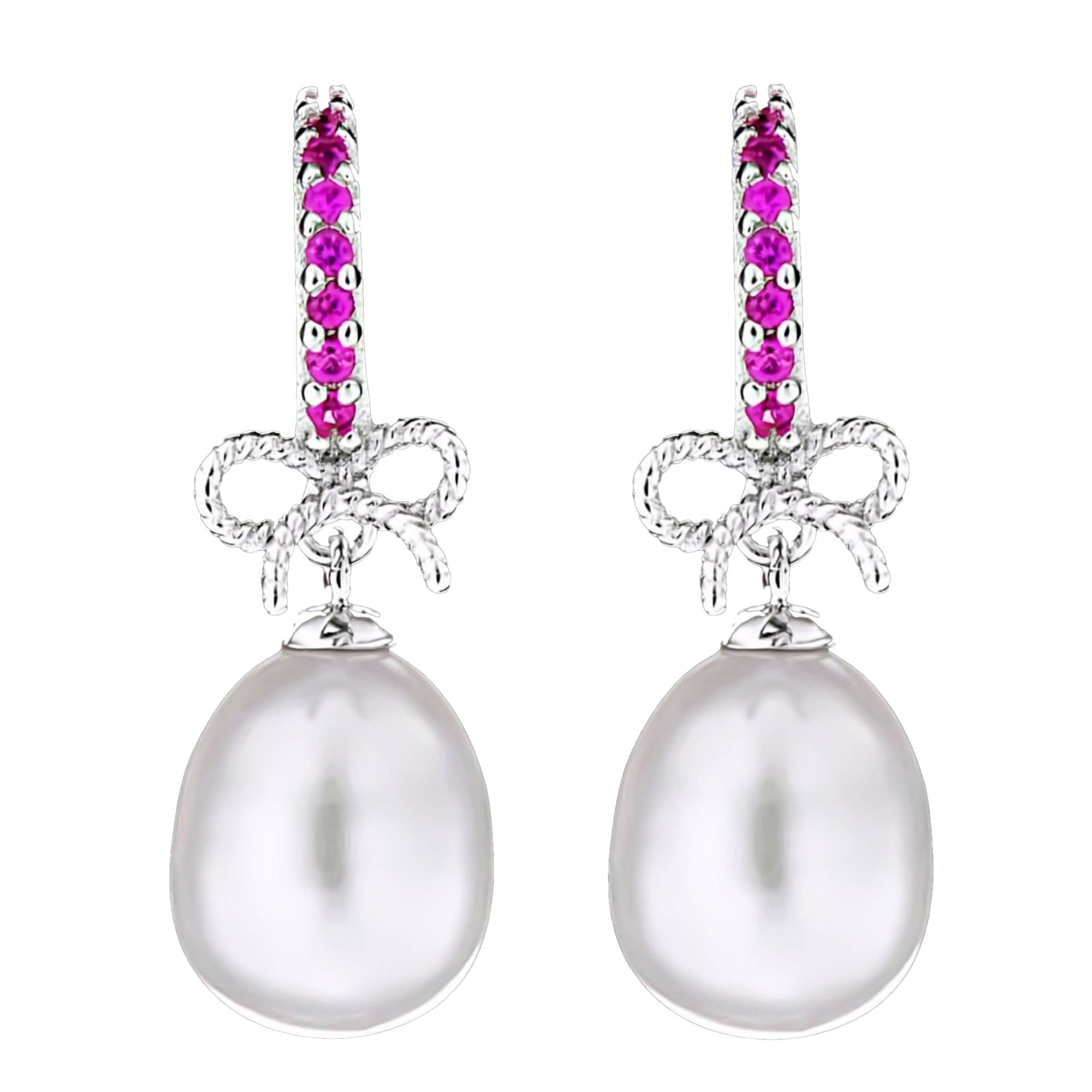 Cercei din Argint 925 cu Perle Naturale si Diamante, Special