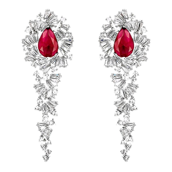 Cercei placati cu Aur 18K si Diamante, Pelagia