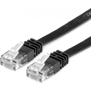 Cablu retea UTP Flat cat.6A 1.5m Negru, Value 21.99.0824 Cablu retea UTP Flat cat.6A 1.5m Negru, Value 21.99.0824