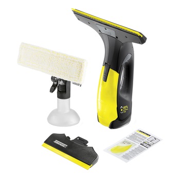 Aspirator de geamuri Karcher WV 2 Premium 10 Years Edition, Li-Ion, rezervor apa 0.1 L, duza ingusta 170mm, sticla pulverizare cu laveta, lichid curatare geamuri 20 ml, Galben Aspirator de geamuri Karcher WV 2 Premium 10 Years Edition, Li-Ion, rezervor apa 0.1 L, duza ingusta 170mm, sticla pulverizare cu laveta, lichid curatare geamuri 20 ml, Galben