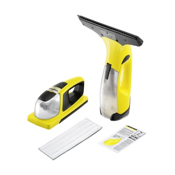 Set aspirator de geamuri Karcher WV 2 + Stergator de geamuri cu vibratii fara fir Karcher KV 4, Galben Set aspirator de geamuri Karcher WV 2 + Stergator de geamuri cu vibratii fara fir Karcher KV 4, Galben