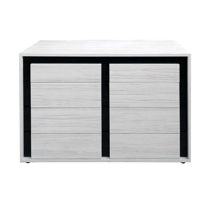 Comoda 4 sertare Santa Cruz, whitewood/ wenge, 105x40x75cm