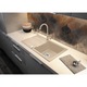 Pachet chiuveta bucatarie Kring + baterie Kring Sevilla, compozit granit, 780x440mm, adancime 170mm, reversibila, montare pe blat Bej