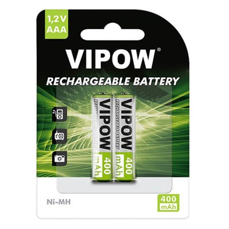 Acumulatori Vipow R03 (AAA), 400 mAh, 2 bucati