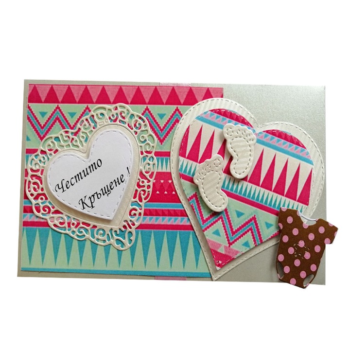 Плик-картичка, 3D, дете, кръщене